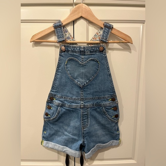 Mini Boden Other - Mini Boden Denim Heart Pocket Short Overalls 7-8 yrs